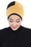 Clara - Turbante Di Cotone Mostarda & Nero