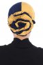 Clara - Turbante Di Cotone Mostarda & Blu Navy