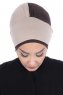 Clara - Turbante Di Cotone Taupe & Marrone