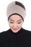 Clara - Turbante Di Cotone Taupe & Marrone