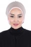 Clara - Turbante Di Cotone Taupe & Rosa Antico