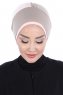Clara - Turbante Di Cotone Taupe & Rosa Antico