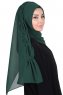 Disa - Hijab Chiffon Pratico Verde Scuro