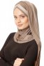 Duru - Hijab Jersey Taupe Scuro & Taupe