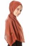 Ebru - Hijab Di Cotone Rosso Mattone