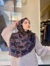 Elyas - Hijab Fantasia Di Cotone Blu Navy - Mirach