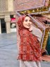 Elyas - Hijab Fantasia Di Cotone Rosso Mattone - Mirach