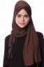 Eslem - Hijab Pile Jersey Marrone - Ecardin