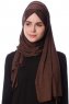 Eslem - Hijab Pile Jersey Marrone - Ecardin