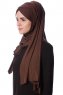 Eslem - Hijab Pile Jersey Marrone - Ecardin