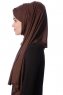Eslem - Hijab Pile Jersey Marrone - Ecardin