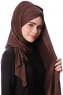 Eslem - Hijab Pile Jersey Marrone - Ecardin
