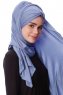 Eslem - Hijab Pile Jersey Indaco - Ecardin