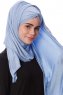 Eslem - Hijab Pile Jersey Azzurro - Ecardin