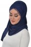Filippa - Hijab Cotone Pratico Blu Navy - Ayse Turban