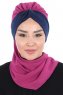 Gill - Hijab Pratico Fucsia & Blu Navy