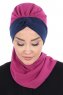 Gill - Hijab Pratico Fucsia & Blu Navy