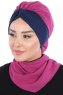 Gill - Hijab Pratico Fucsia & Blu Navy