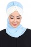 Gill - Hijab Pratico Azzurro & Creme