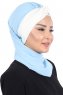 Gill - Hijab Pratico Azzurro & Creme