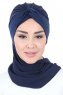 Gill - Hijab Pratico Blu Navy & Blu Navy