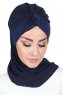 Gill - Hijab Pratico Blu Navy & Blu Navy