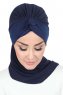 Gill - Hijab Pratico Blu Navy & Blu Navy