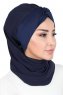 Gill - Hijab Pratico Blu Navy & Blu Navy