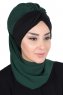 Gill - Hijab Pratico Verde Scuro & Nero
