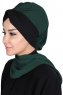 Gill - Hijab Pratico Verde Scuro & Nero