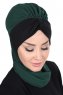 Gill - Hijab Pratico Verde Scuro & Nero