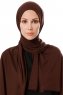 Hande - Hijab Di Cotone Marrone Scuro - Gülsoy