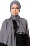 Hande - Hijab Di Cotone Grigio Scuro - Gülsoy
