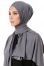 Hande - Hijab Di Cotone Grigio Scuro - Gülsoy