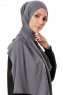 Hande - Hijab Di Cotone Grigio Scuro - Gülsoy