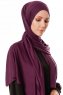 Hande - Hijab Di Cotone Prugna - Gülsoy