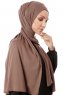 Hande - Hijab Di Cotone Taupe - Gülsoy