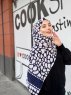 Iza - Hijab Fantasia Di Cotone Blu Navy Bianca - Mirach