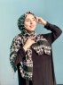 Iza - Hijab Fantasia Di Cotone Nero & Creme - Mirach