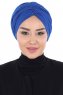 Jill - Turbante Di Cotone Blu - Ayse Turban