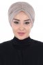 Jill - Turbante Di Cotone Taupe - Ayse Turban