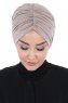 Jill - Turbante Di Cotone Taupe - Ayse Turban