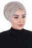 Jill - Turbante Di Cotone Taupe - Ayse Turban