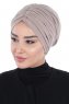 Jill - Turbante Di Cotone Taupe - Ayse Turban