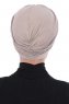 Jill - Turbante Di Cotone Taupe - Ayse Turban