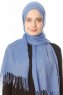 Kadri - Hijab Azzurro Con Perle - Özsoy