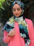 Khawla - Hijab Fantasia Di Cotone Verde & Cachi