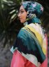 Khawla - Hijab Fantasia Di Cotone Verde & Cachi