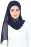 Malin - Hijab Chiffon Pratico Blu Navy