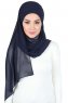 Malin - Hijab Chiffon Pratico Blu Navy
